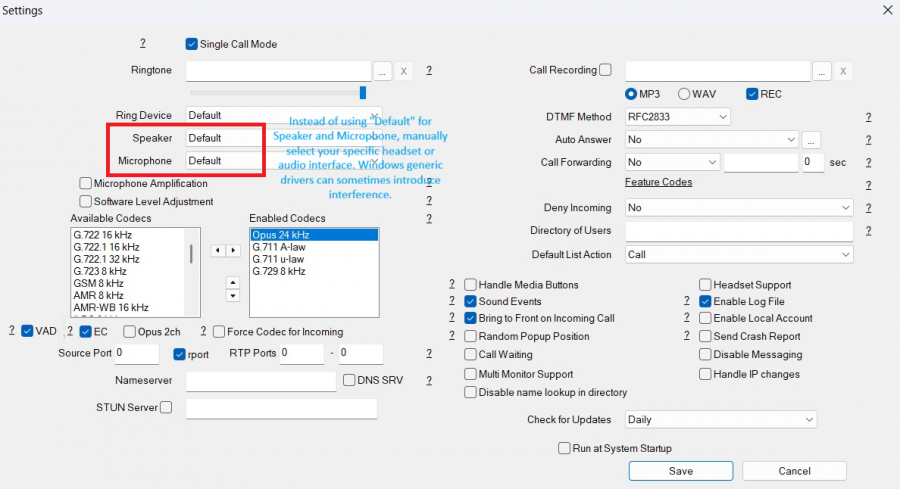 MicroSIP Setup Manual - Call Manager Support